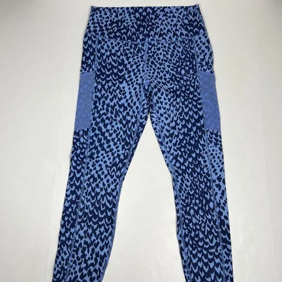 Fabletics On-The-Go PowerHold High-Waisted Legging Womens Blue Marina Sahara L - Picture 2 of 10